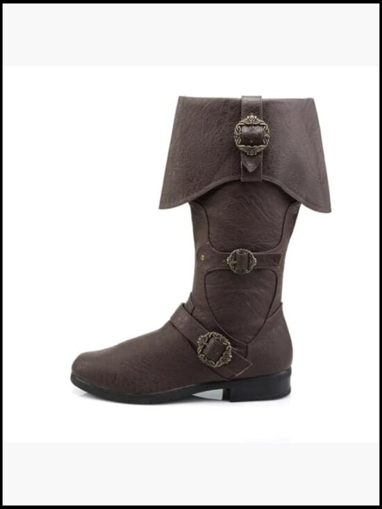 Medieval Gothic Renaissance Pull On Boots Mid Calf Cosplay Cuff Shoes Halloween main image 5